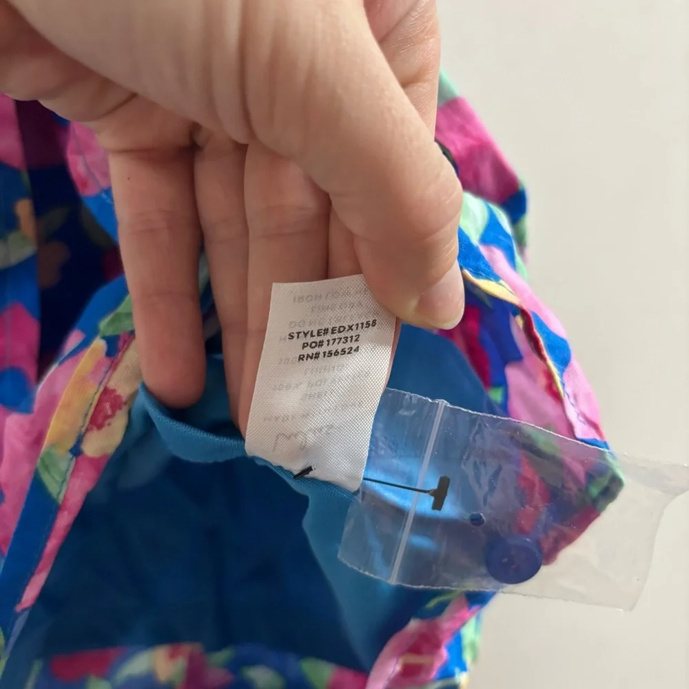 Lulu's Blue and Pink Asymmetrical One Shoulder Dress - Picture 5 of 5